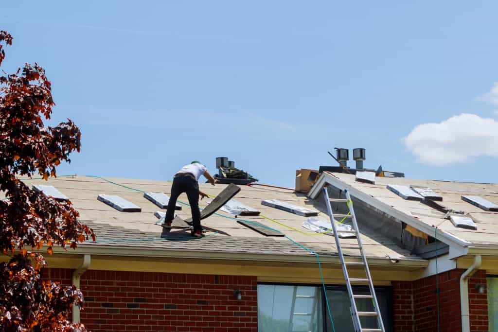 This image of contractor having replacement of roof